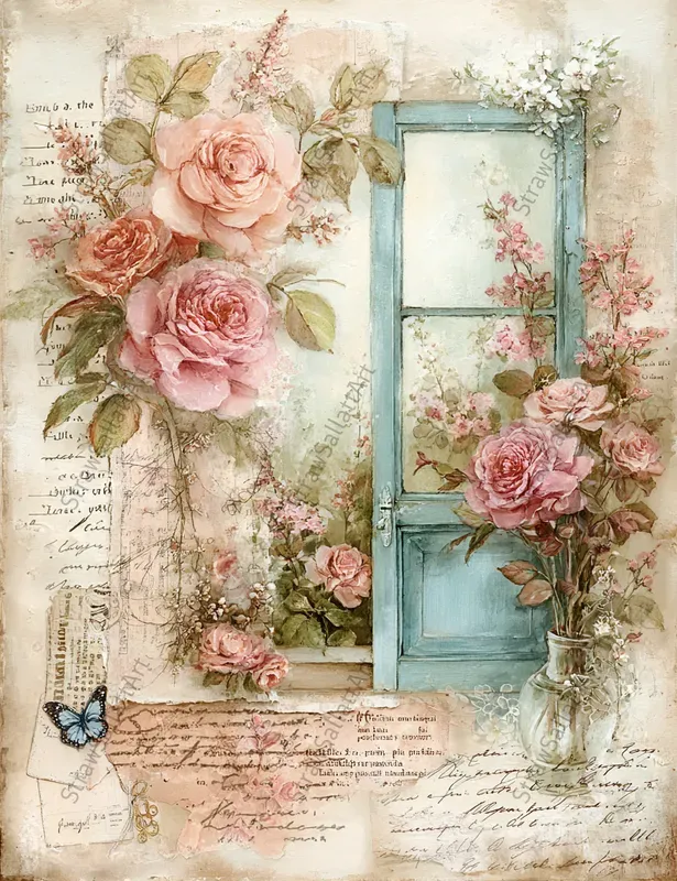 Romantic Shabby Chic Junk Journal Pages