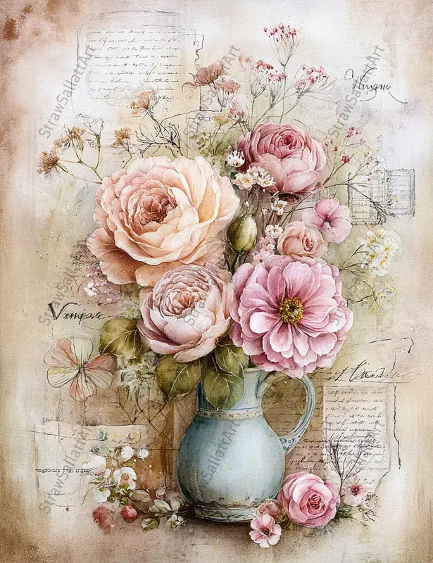 Romantic Shabby Chic Junk Journal Pages