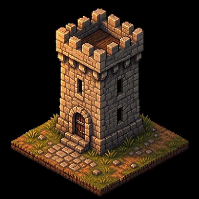 Isometric Pixel Art Medieval Castles