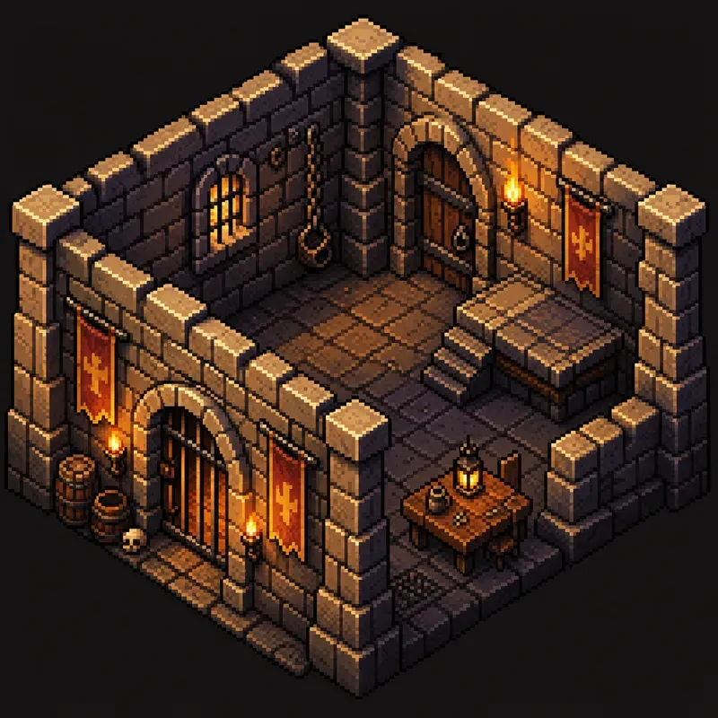 Isometric Pixel Art Medieval Castles