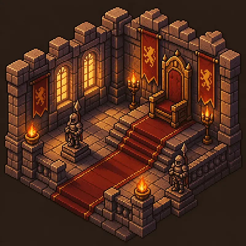Isometric Pixel Art Medieval Castles