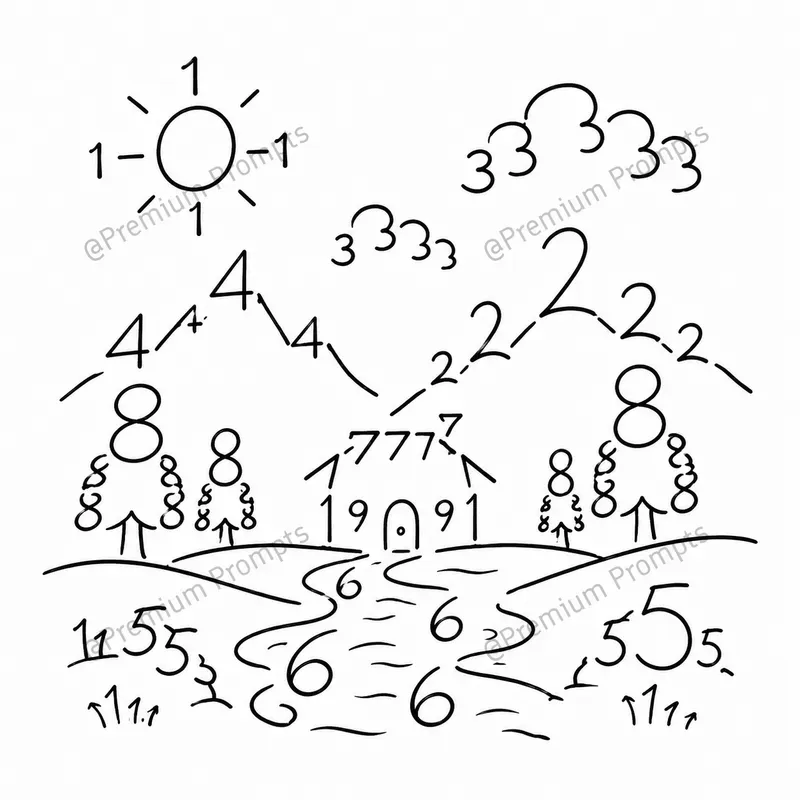 Creative Hidden Numbers Doodle Drawings