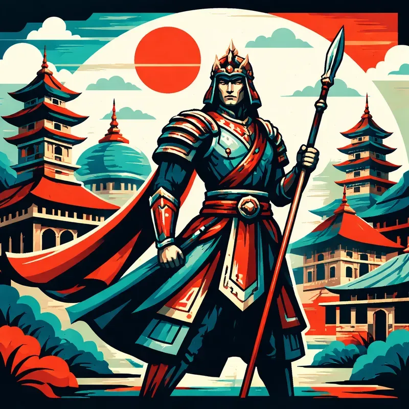 Modern Geometric Character City Art