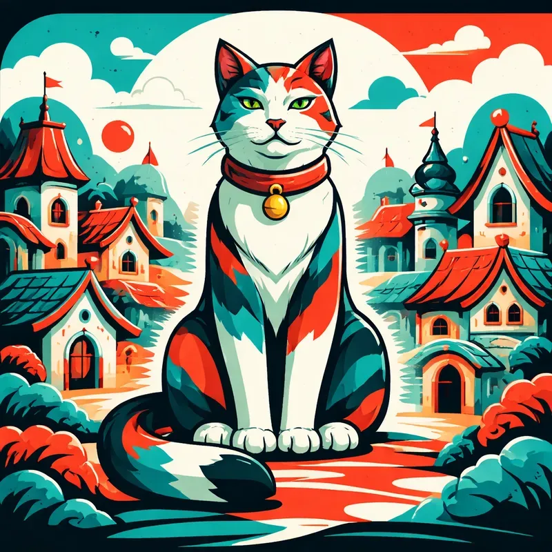 Modern Geometric Character City Art