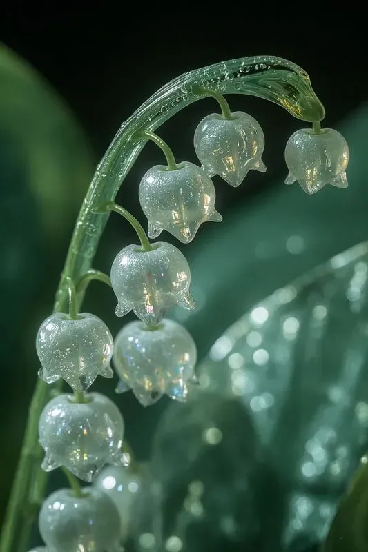 3D Art Nouveau Glass Flower Renders