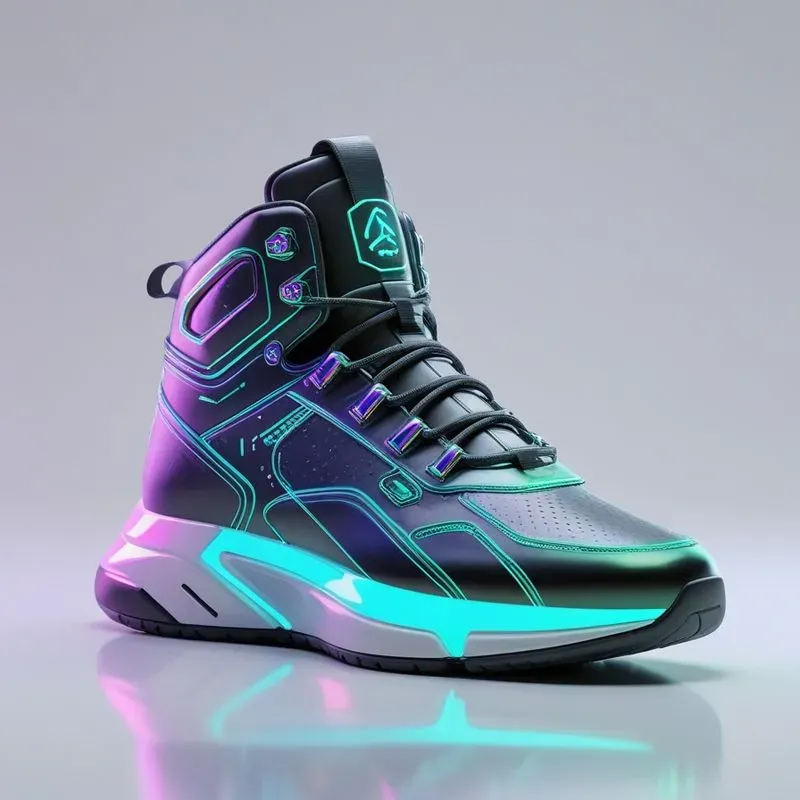 3D Futuristic Cyberpunk Neon Sneakers