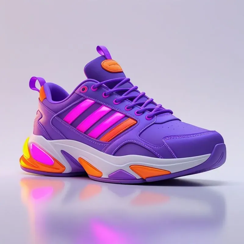3D Futuristic Cyberpunk Neon Sneakers
