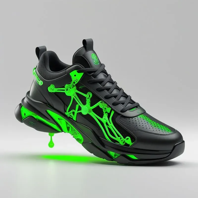 3D Futuristic Cyberpunk Neon Sneakers