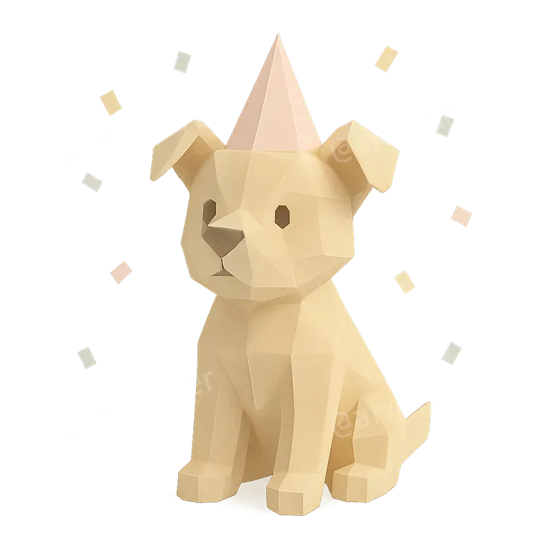 Lowpoly Birthday Party Characters
