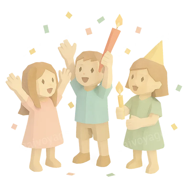 Lowpoly Birthday Party Characters