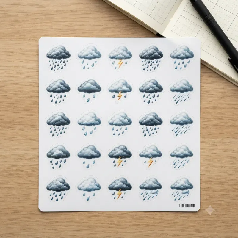 Weather Icon Sticker Sheet Systems