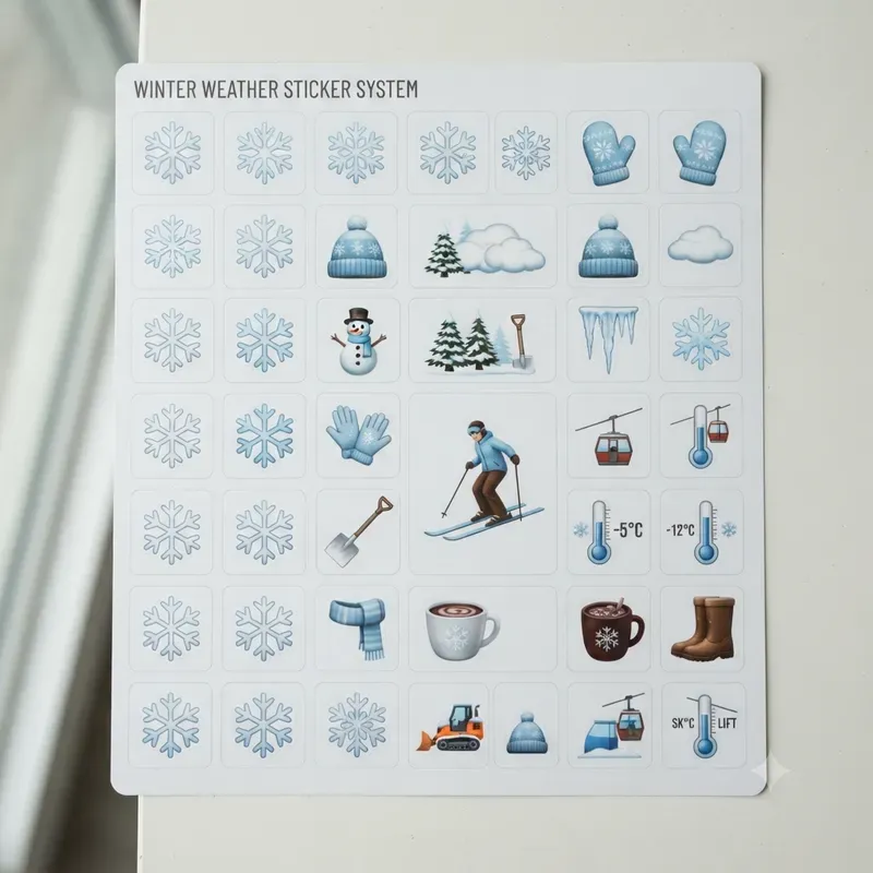 Weather Icon Sticker Sheet Systems