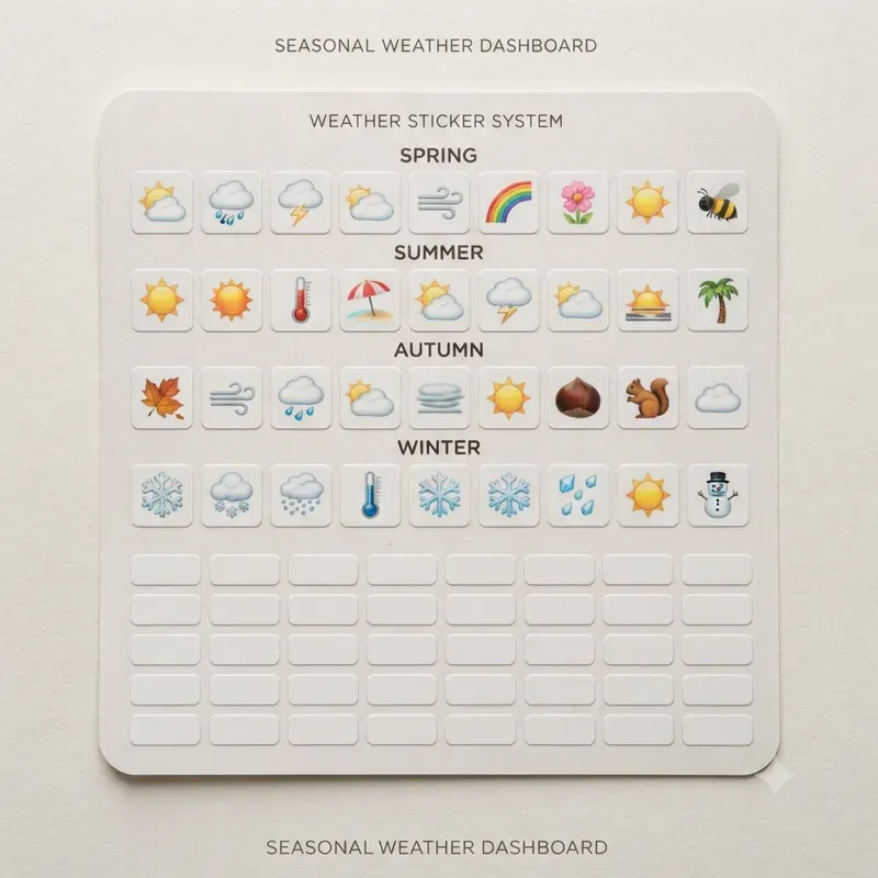 Weather Icon Sticker Sheet Systems