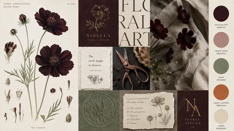 Aesthetic Vintage Florist Branding Boards