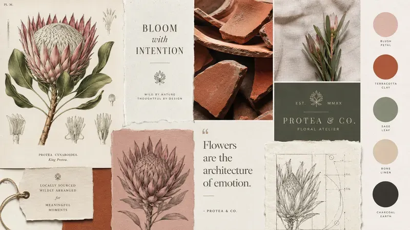 Aesthetic Vintage Florist Branding Boards