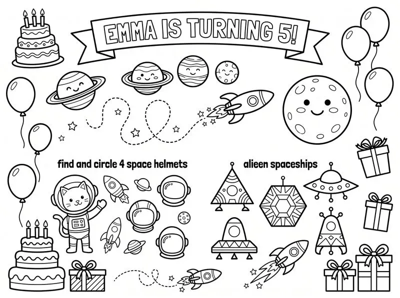 Kids Birthday Activity Placemat Makers