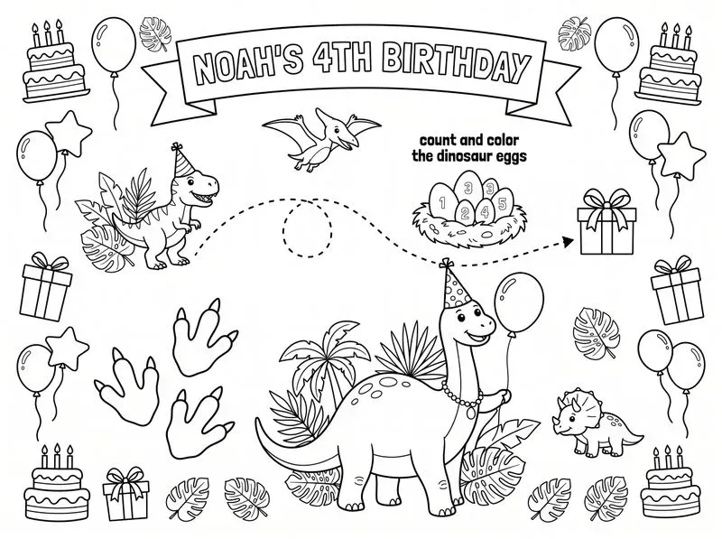 Kids Birthday Activity Placemat Makers