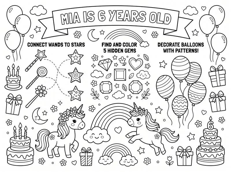 Kids Birthday Activity Placemat Makers