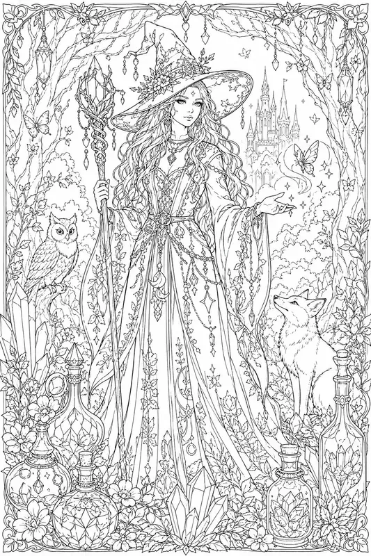 Enchanted Fantasy Coloring Book Pages