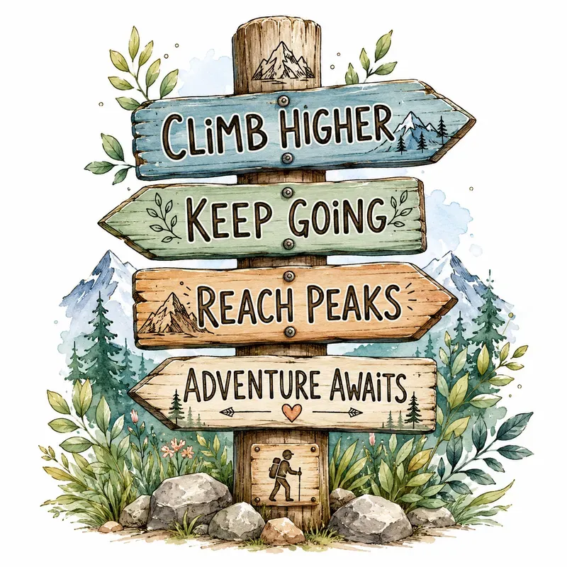 Whimsical Wooden Signpost Art