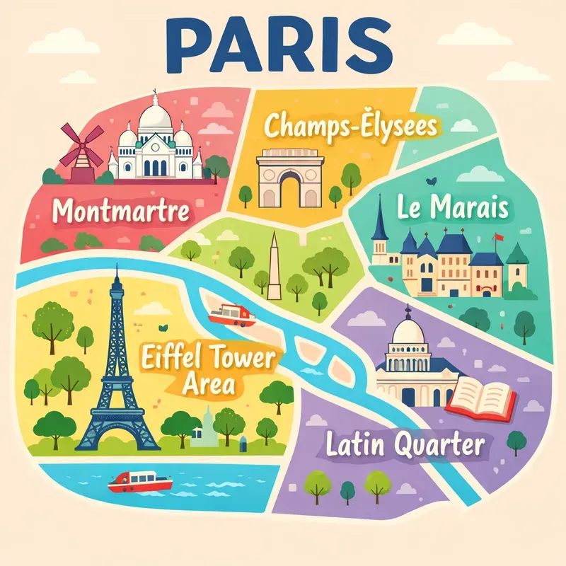 Flat Illustrated City Map Poster Art