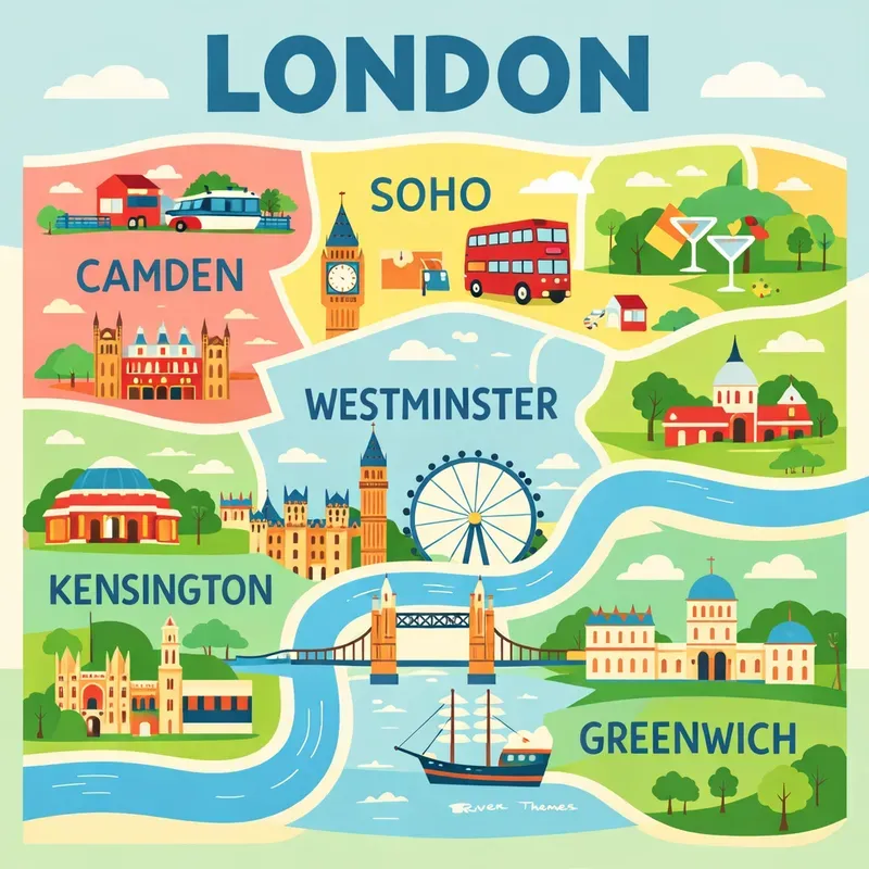 Flat Illustrated City Map Poster Art