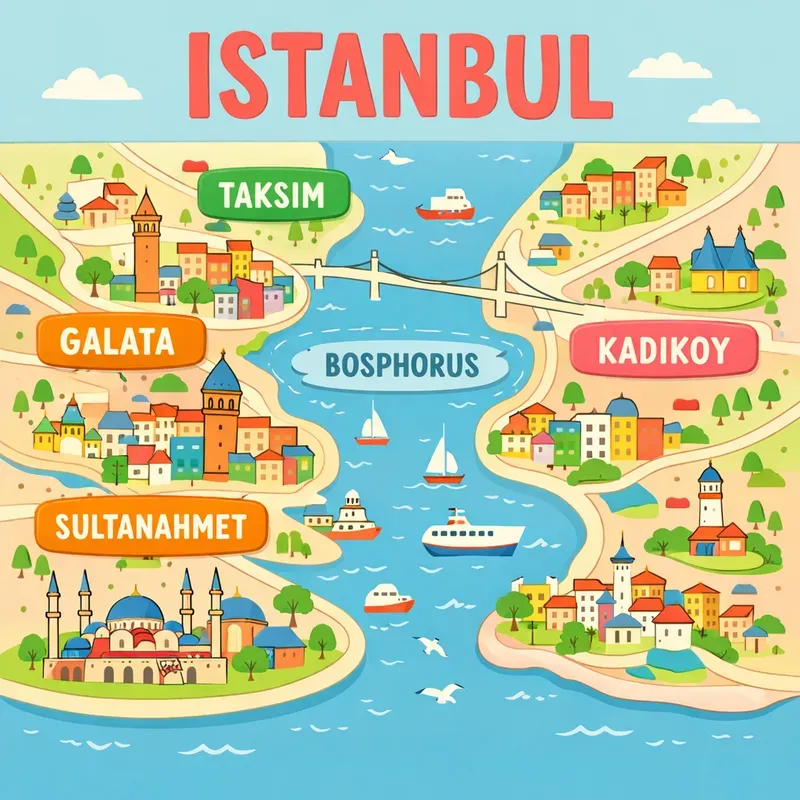 Flat Illustrated City Map Poster Art