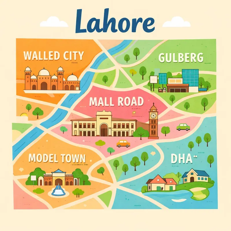 Flat Illustrated City Map Poster Art