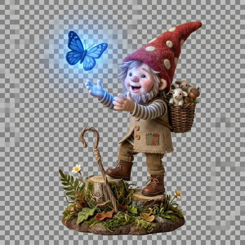 Rural Gnome Linen Felt Scrapbook Cliparts