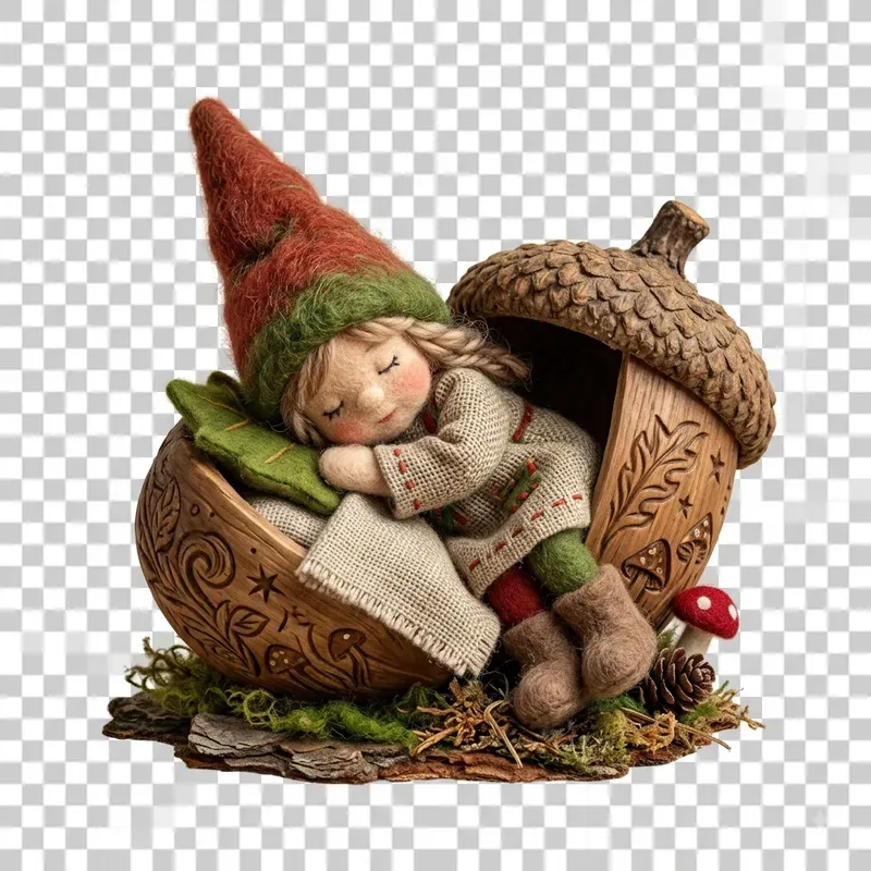 Rural Gnome Linen Felt Scrapbook Cliparts