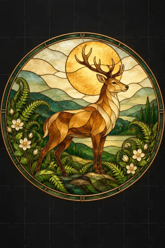 Celestial Stained Glass Animal Art