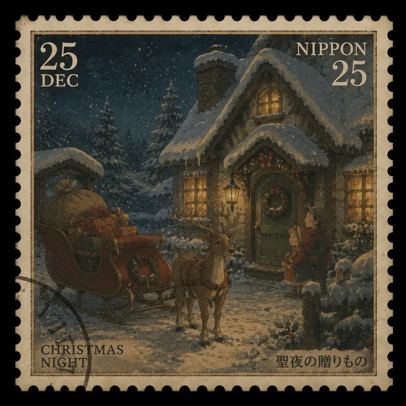 Christmas Animated Film Stamp Ephemera