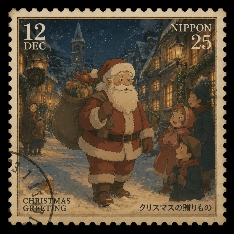 Christmas Animated Film Stamp Ephemera