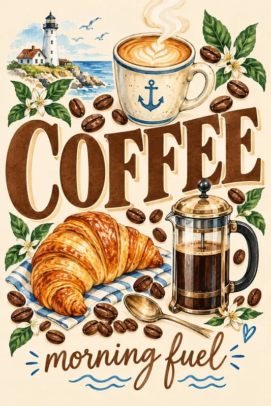 Preppy Typography Collage Posters