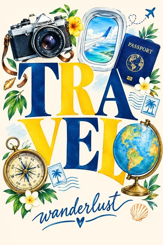 Preppy Typography Collage Posters