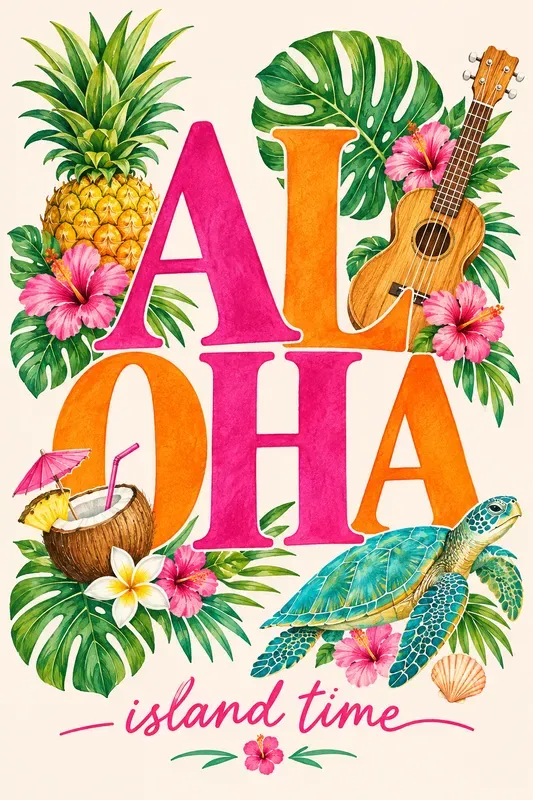 Preppy Typography Collage Posters