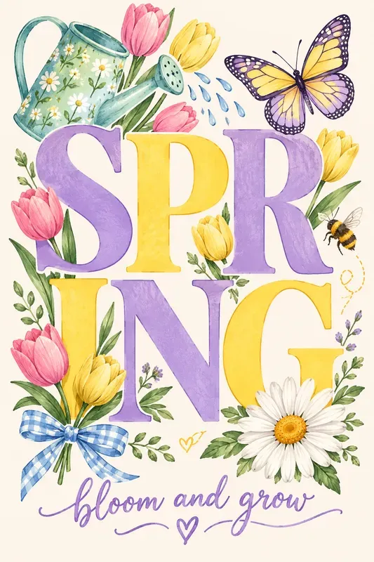 Preppy Typography Collage Posters