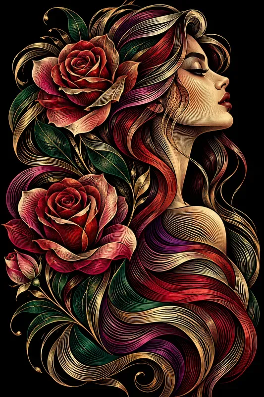 Flowing Contour Line Art