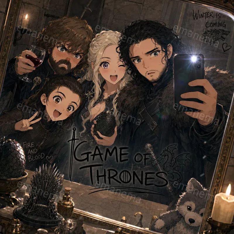 Bathroom Mirror Selfie Anime Tv Series