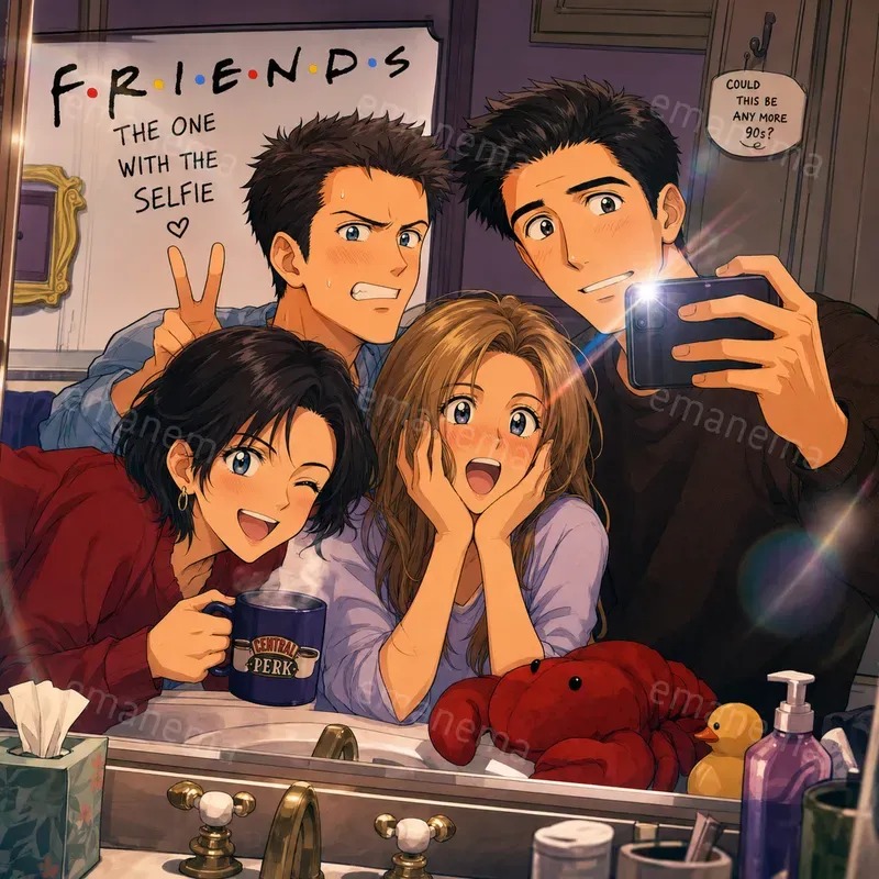 Bathroom Mirror Selfie Anime Tv Series