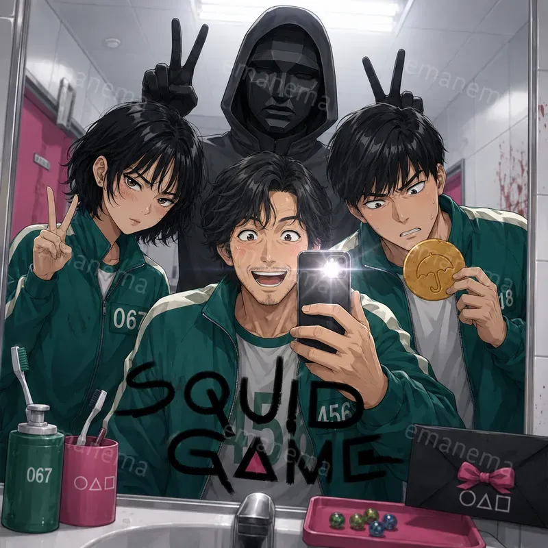 Bathroom Mirror Selfie Anime Tv Series