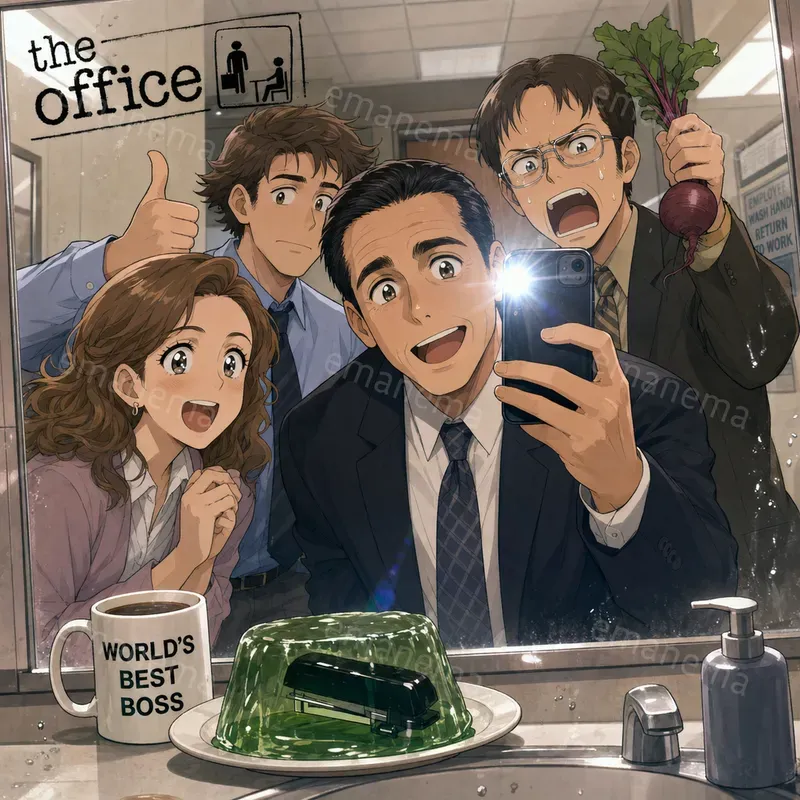 Bathroom Mirror Selfie Anime Tv Series