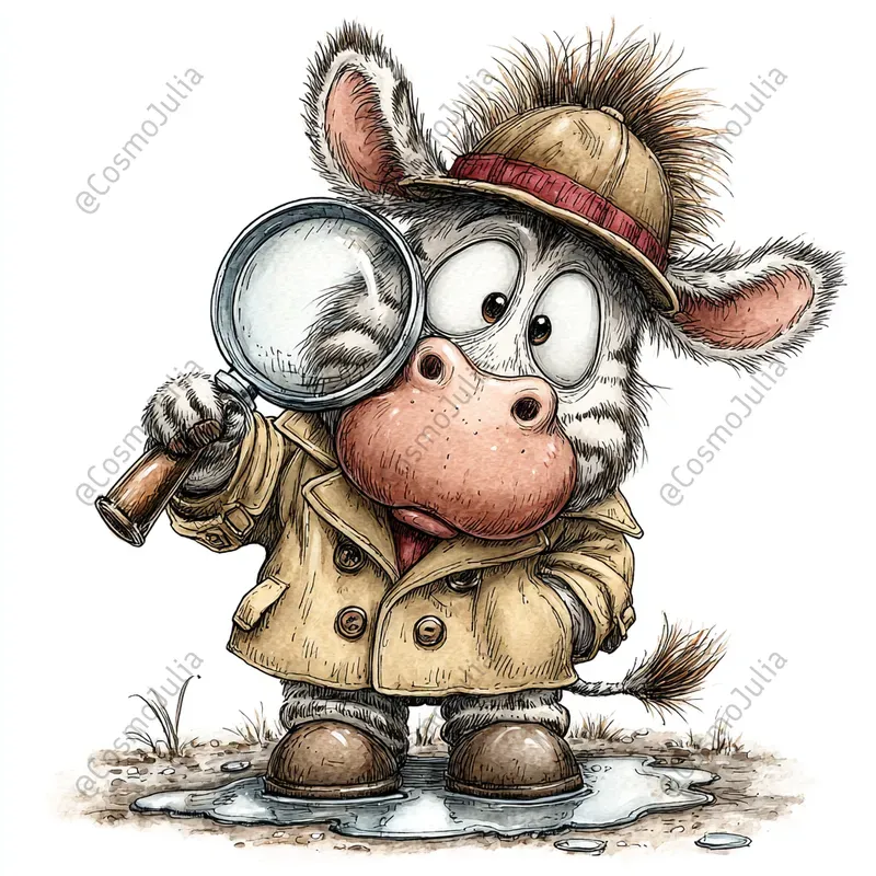 Funny Watercolor Animal Clipart