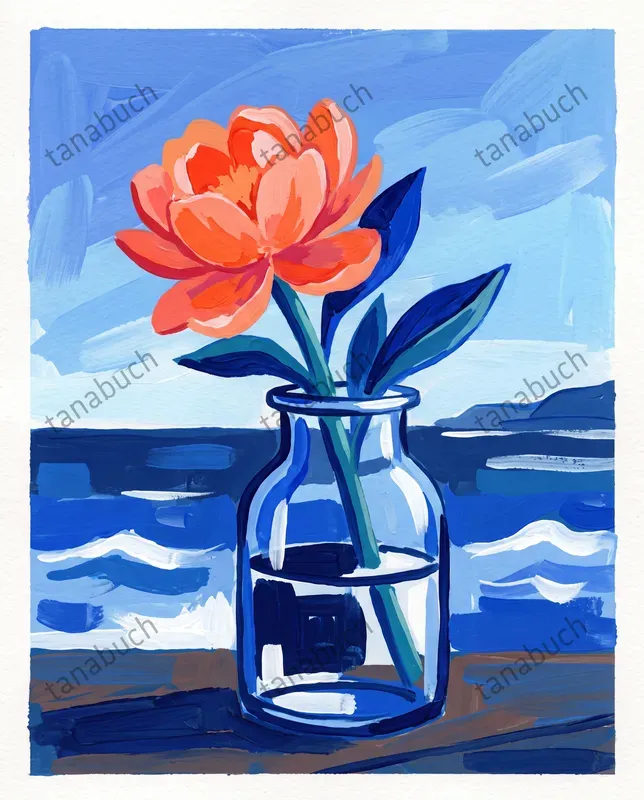 Bold Brushstroke Blue Corals