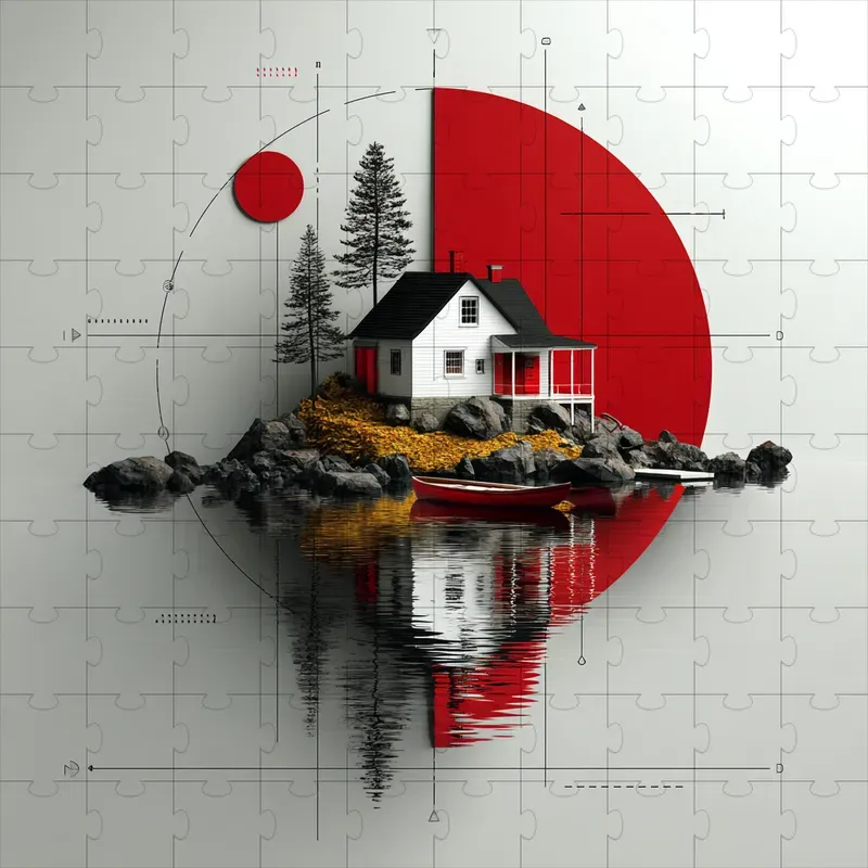 3D Surreal Geometric Nature Renders