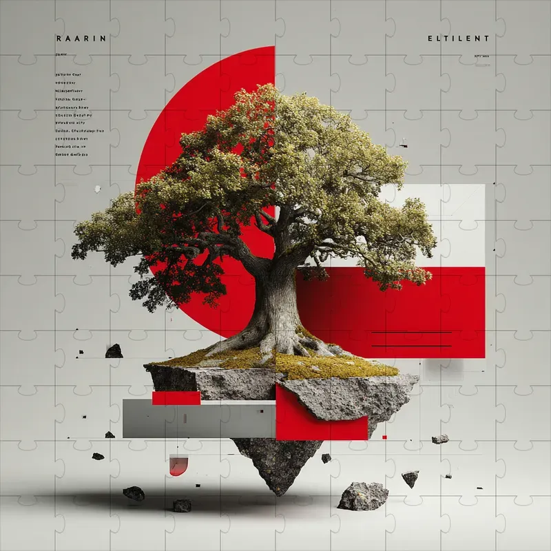 3D Surreal Geometric Nature Renders
