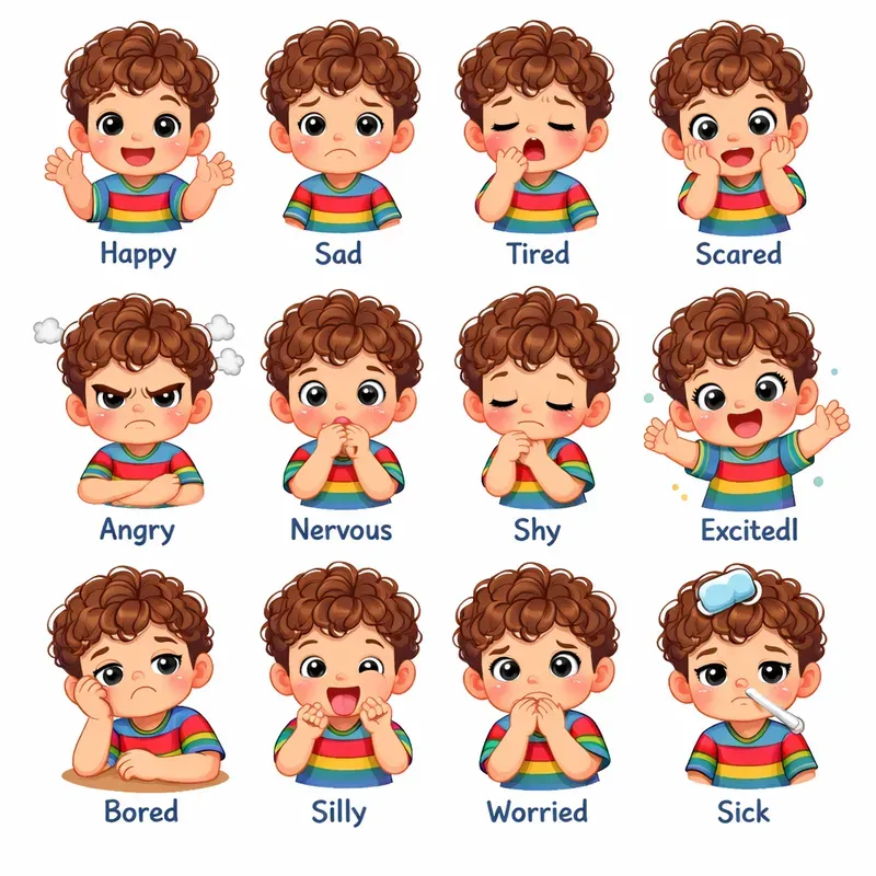 Cute Emotion Sticker Characters