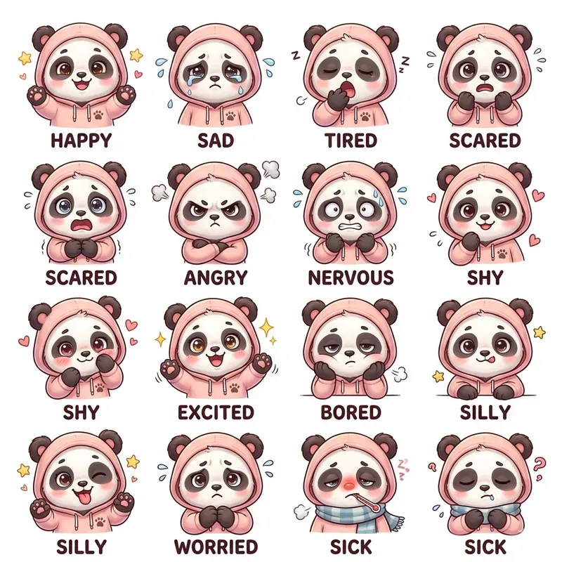 Cute Emotion Sticker Characters