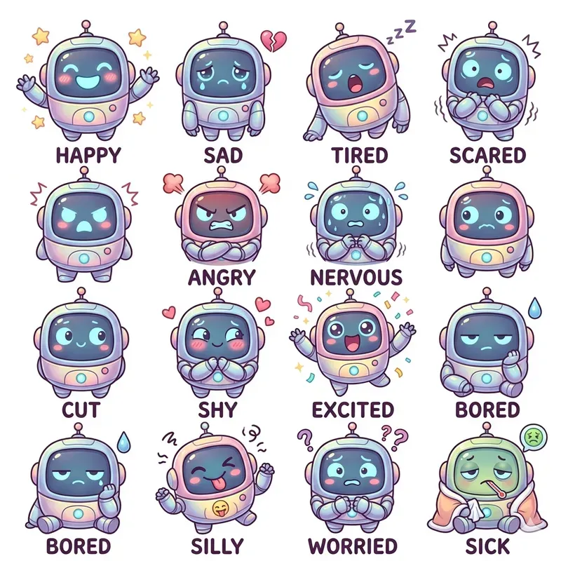 Cute Emotion Sticker Characters