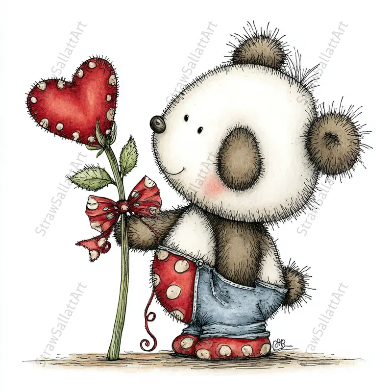 Whimsical Valentine Logo Clipart Sets